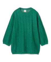 変形アーガイルシアーニット7分袖Tシャツ