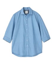 トリアセ麻調 7分袖シャツ<接触冷感/UVカット/イージーケア>