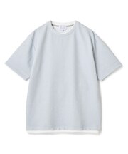 フェイクレイヤードデニム調プリントT<ストレッチ・速乾・ハンドウォッシャブル・接触冷感>