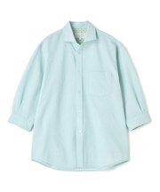 プリントシアサッカークロップドスリーブシャツ<ハンドウォッシャブル・軽量・通気性>