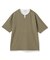 ミニワッフルキーネックレイヤードTシャツ