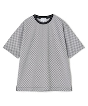 ジオメトリックジャガードTシャツ<ストレッチ・マシンウォッシャブル>