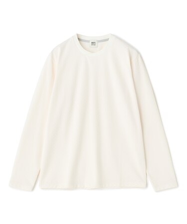 リンクスジャカード 変形クルーネックロングTシャツ［抗菌防臭］