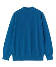 12Gメリノウール 幾何学柄モックネックニット