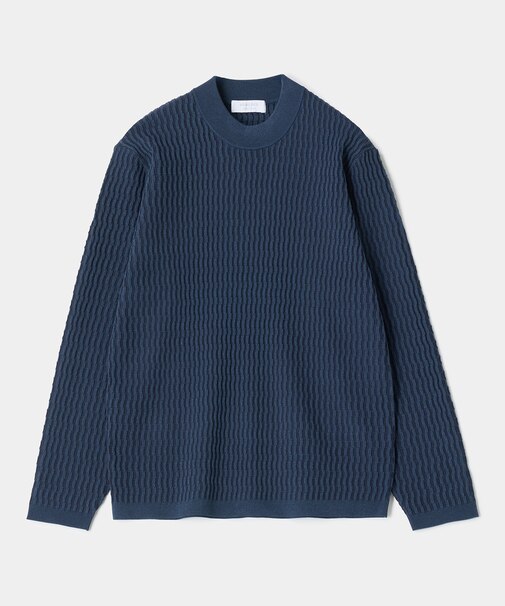 ブリスタージャカード 変形ケーブルモックネックロングTEE