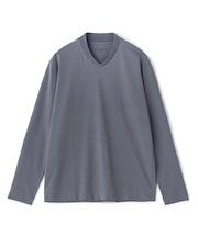 アクティブテーラー シルケットスムース VネックロングTシャツ［シルケット加工/抗菌防臭/帯電防止］