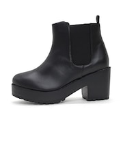 クッション入 厚底サイドゴアショートブーツ【7.8cmヒール】 (9041)