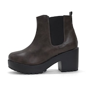 クッション入 厚底サイドゴアショートブーツ【7.8cmヒール】 (9041)