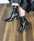 セットバックヒールストレッチショートブーツ【7.5cmヒール】 (9064)