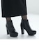 ブーツ レディース ハイヒール 厚底 サイドジップ チャンキー 太ヒール ブーティー ショート 10cmヒール (9023)