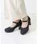 パンプス ストラップ 太ヒール 痛くない ハイヒール ラウンドトゥ メリージェーン チャンキーヒール 7cm  (1110-2)
