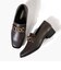 ローファー レディース チェーンビットローファー スクエアトゥ ローヒール 3cmヒール 脱げにくい チェーンビット かかとクッション きれいめ 通勤 合皮 黒 ブラック ダークブラウン (3068)