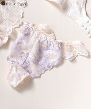 華あり刺繍ノンワイヤーブラ&ショーツセットとお揃い 「スタイルアップワイヤレス ビターセクシー タンガ」 Tバック タンガ
