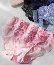 ゴージャス薔薇刺繍美しさも、機能も 「グレースイストグランデ バックレース」 バックレースショーツ