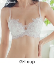 軽やかに揺れるチュールフラワー安定感◎のすっきりバストメイク 「ノーブルティアラブラ002 ブラジャー(ワイヤー有り)」 ブラジャー