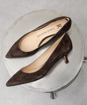 【FABIO RUSCONI】ポインテッドトウミドルヒールパンプス