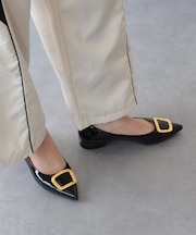 【FABIO RUSCONI】ローヒールバックルパンプス