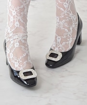 【Bridget Birkin】スクエアビジューパンプス