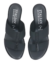 【ITALIAN SHOEMAKERS】厚底ラインストーンエラスティックサンダル(952322)