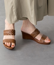【ITALIAN SHOEMAKERS】イントレチャートウェッジヒールサンダル(952344)