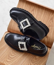【BRIDGET BIRKIN】《撥水仕様》スクエアサイドビジューローファー