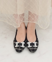 【Bridget Birkin】スクエアビジューフラットシューズ