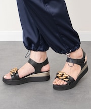 【Oh my Sandals】メタルオーナメント厚底サンダル