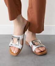 【Oh my Sandals】メタルバックルフラットサンダル