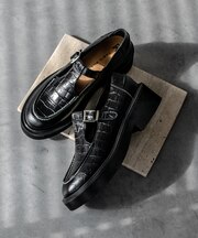 【FABIO RUSCONI】ラウンドトウ厚底Tストラップシューズ