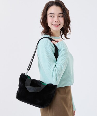 FUR E/W TOTE ブラックフラッフィーファー