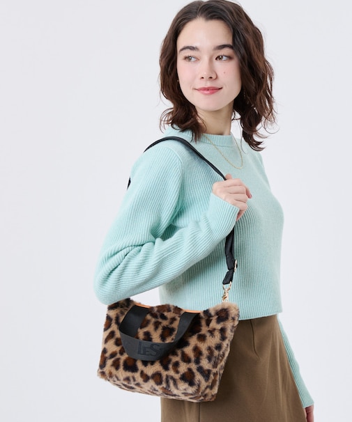 FUR E/W TOTE レオパードフラッフィーファー