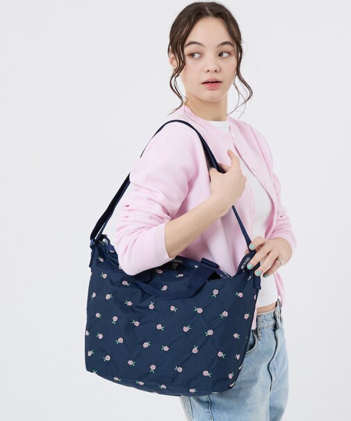 DELUXE EASY CARRY TOTE ピンクローズエンブロイダリー