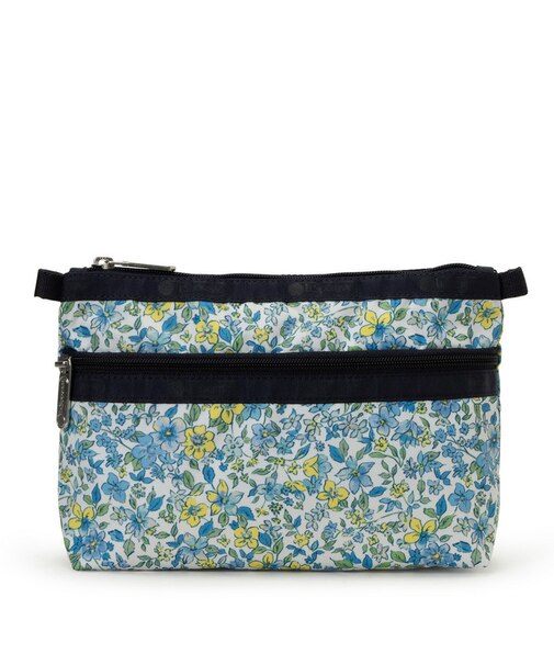 COSMETIC CLUTCH タペストリーフラワーブルー