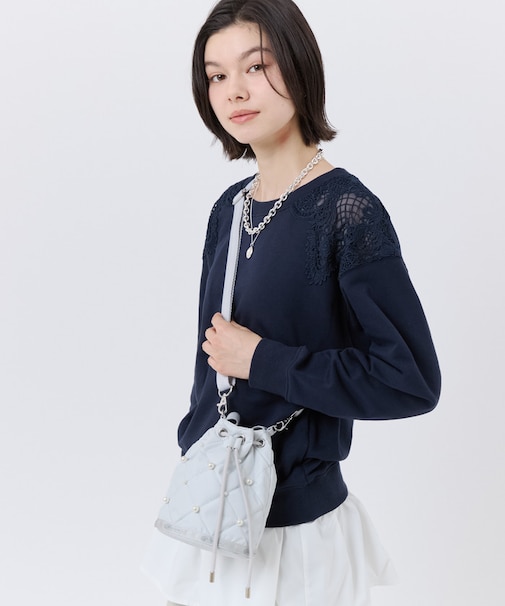 DRAWST BUCKET W PEARLS ミストグレーパール