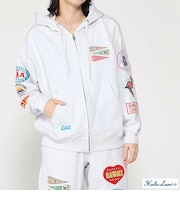 裏毛ﾜｯﾍﾟﾝ風刺繍ZIPPK
