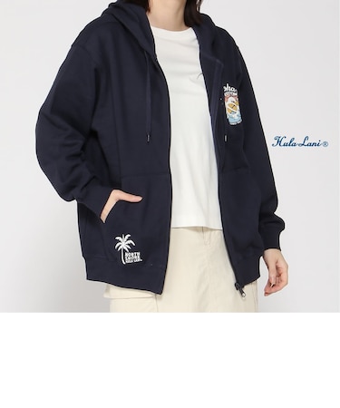 裏毛プリント ZIP パーカー