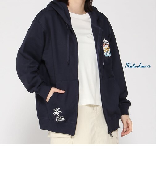 裏毛プリント ZIP パーカー