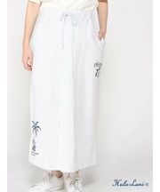 裏毛プリント ロングスカート