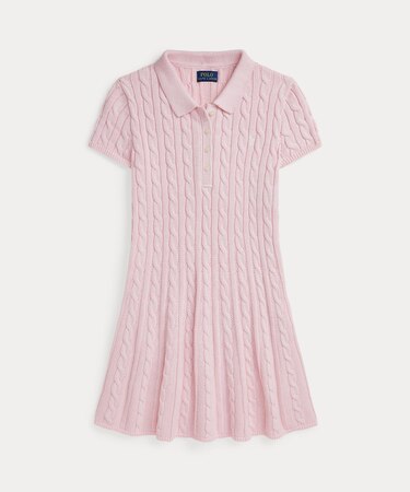 (ガールズ 7才~16才)ケーブルニット コットン Polo セーター ドレス