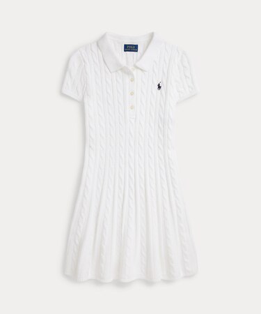 (ガールズ 7才~16才)ケーブルニット コットン Polo セーター ドレス