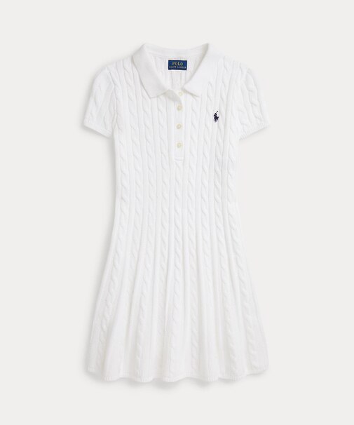 (ガールズ 7才~16才)ケーブルニット コットン Polo セーター ドレス