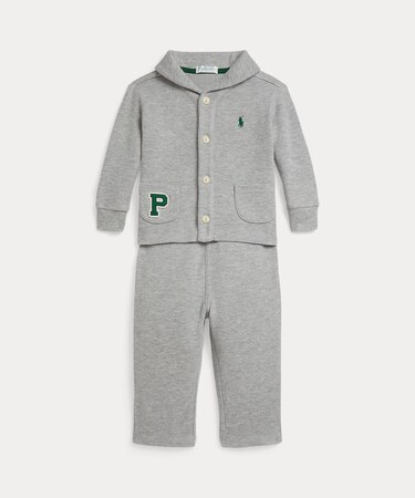 (ベビー)エステートリブ レター ジャケット & パンツ セット【返品不可商品】