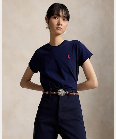 クラシック フィット コットン ジャージー クルーネック Tシャツ