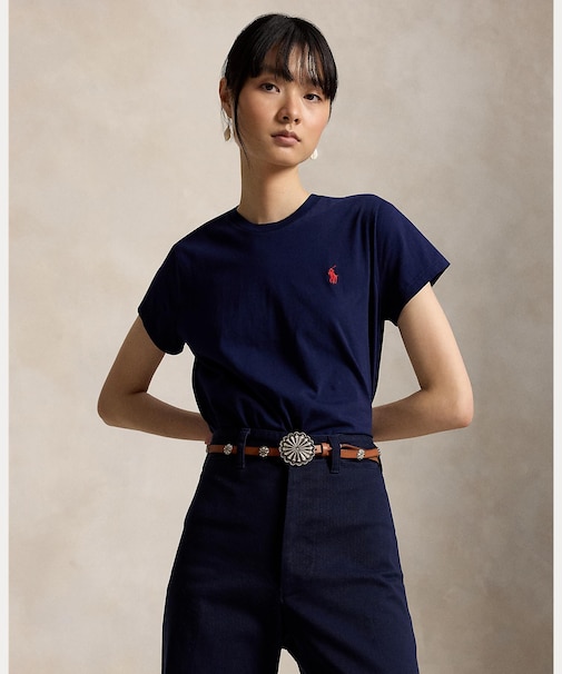クラシック フィット コットン ジャージー クルーネック Tシャツ