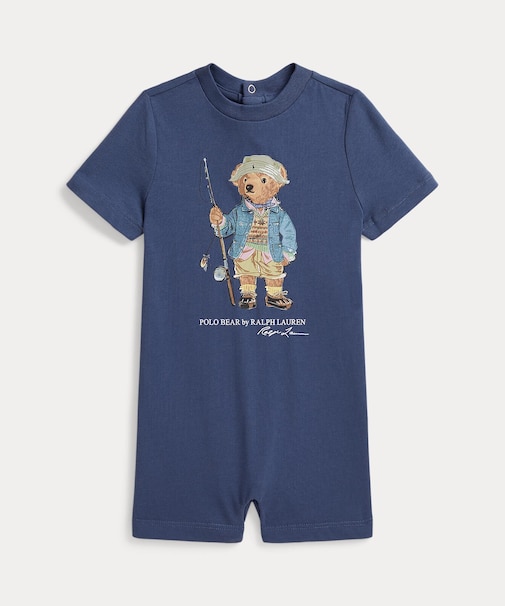 (ベビー)Polo ベア コットン ジャージー ショートオール【返品不可商品】