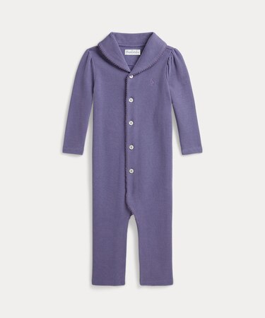 (ベビー)エステートリブ ショールカラー カバーオール【返品不可商品】