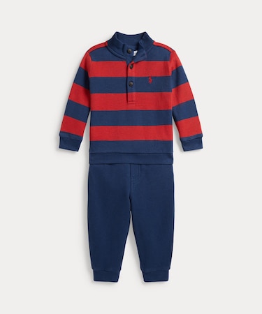 POLO RALPH LAUREN【返品不可商品】 (ベビー)ストライプド エステートリブ プルオーバー & パンツ セット【返品不可商品】