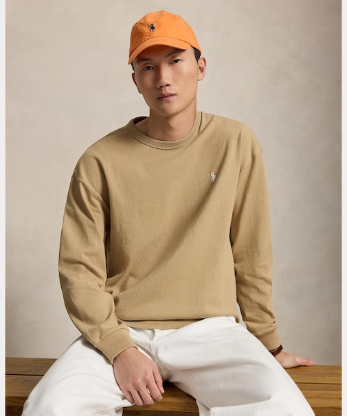 リラックス フィット ジャージー ロングスリーブ Tシャツ