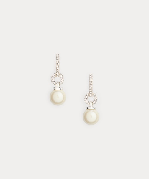 パヴェ フェイクパール ハギー ピアス