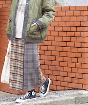 ネルチェック ラップ風 スカート